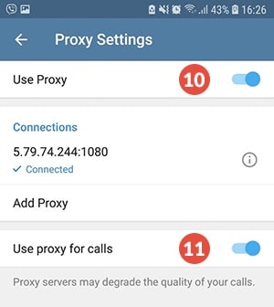 Configuración del Proxy Settings de Telegram para ubicar dentro una VPN