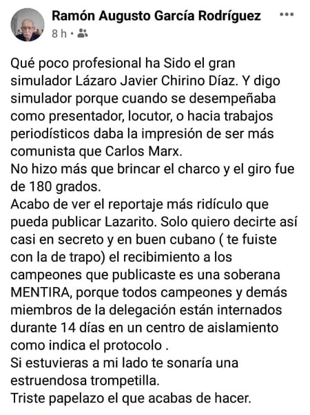"Carta" del antiguo profesor, a su alumno, por la cual recibió una tremendísima respuesta.
