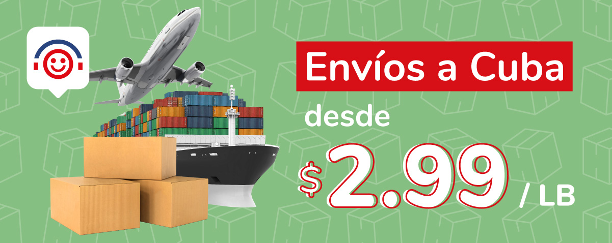 Envíos a Cuba aéreos o marítimos desde $2.99