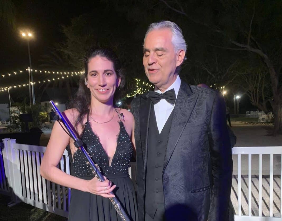 Leslie Duran y Andrea Bocelli / Foto Facebook de Leslie Duran