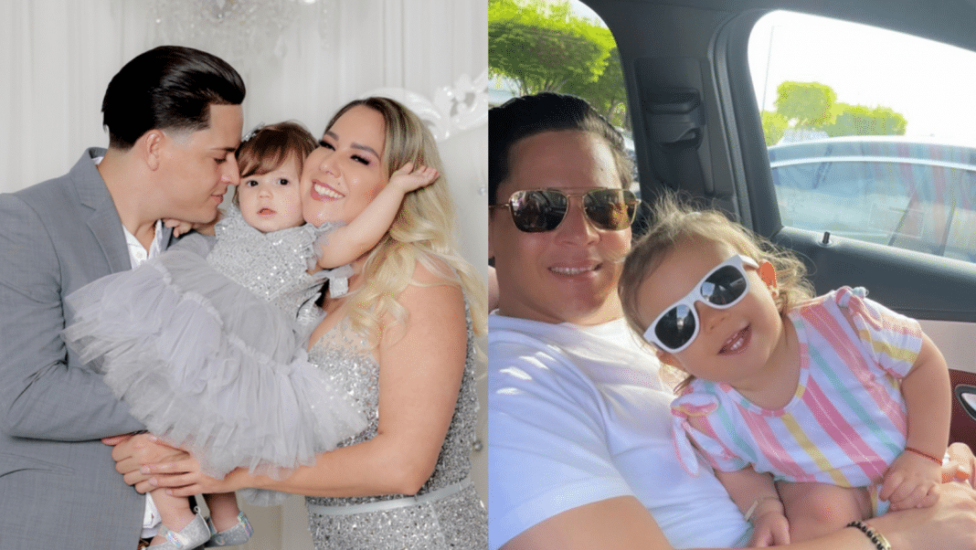 Así fue la primera clase de natación de Victoria, la hija de la Señorita Dayana