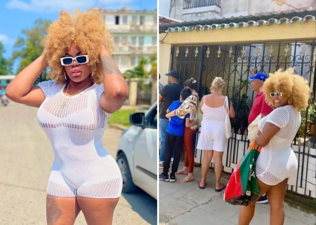 Influencer cubana La Cintumbare se deja ver en una cola tras su deportación