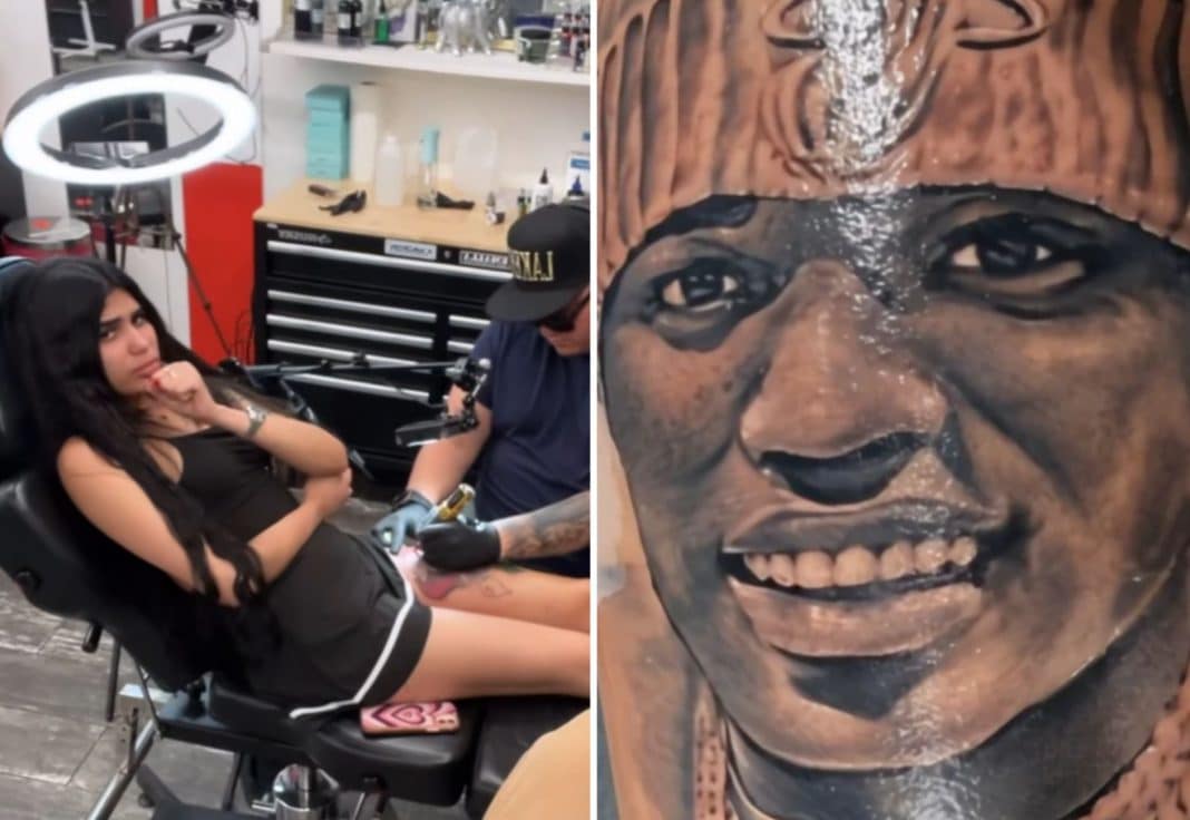Hany Díaz se tapa el tatuaje con el rostro de Chocolate MC