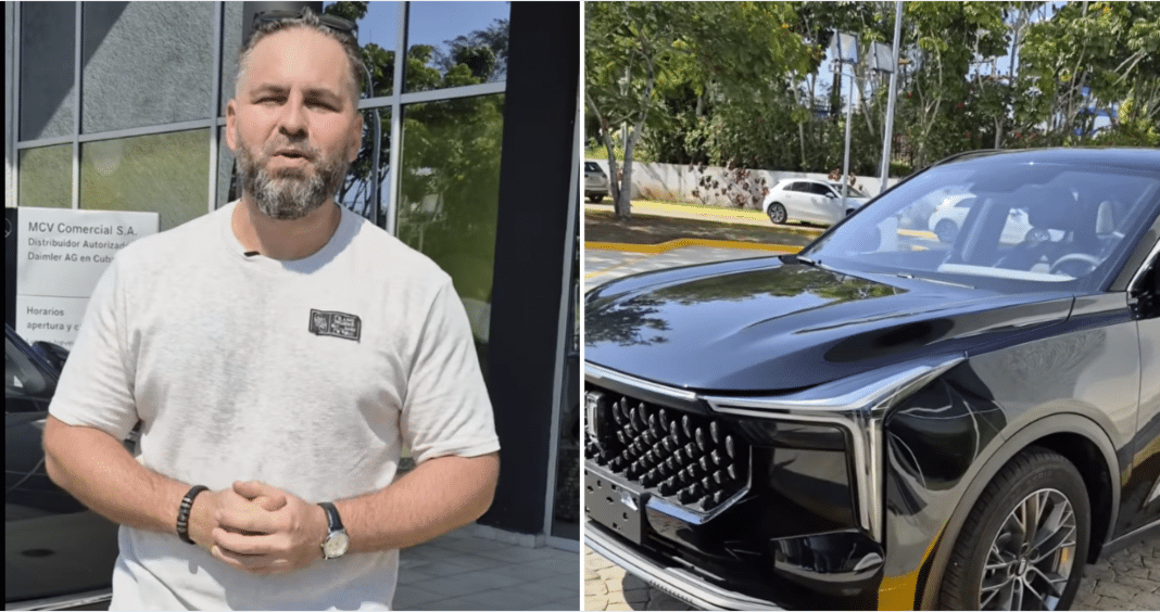 Oliver Zamora y su flamante nuevo auto