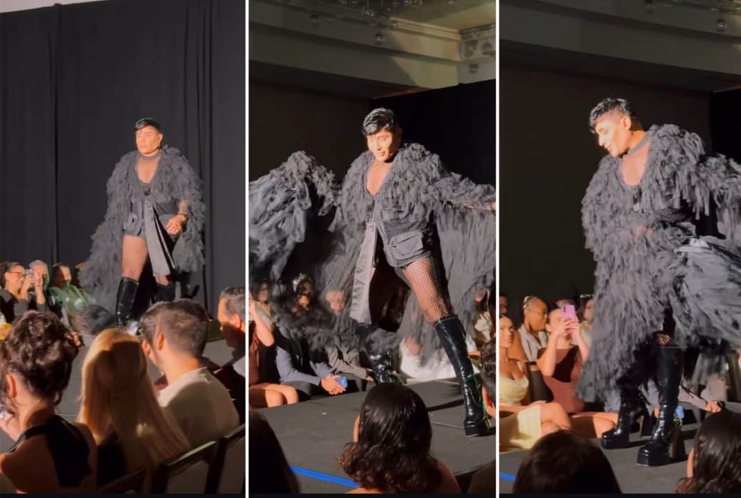 Eduardo Antonio conquista las pasarelas con una capa de tul y botas altas: “Muchos hombres están llevando este tipo de ropa”