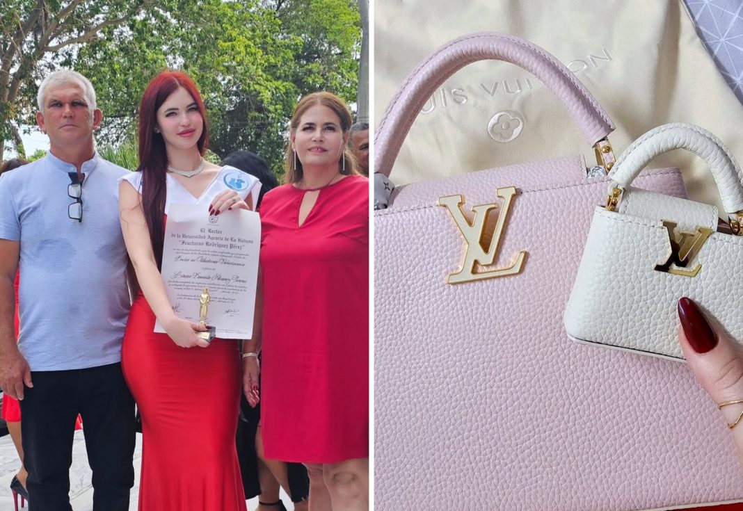 Exnovia de Sandro Castro presume cartera Louis Vuitton de 7.000 dólares, un regalo por su graduación