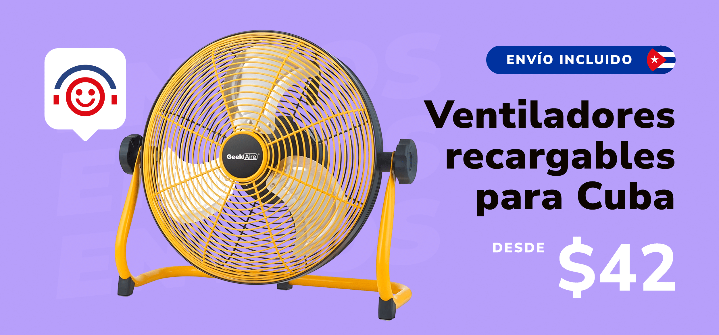 Ventiladores Recargables para Cuba