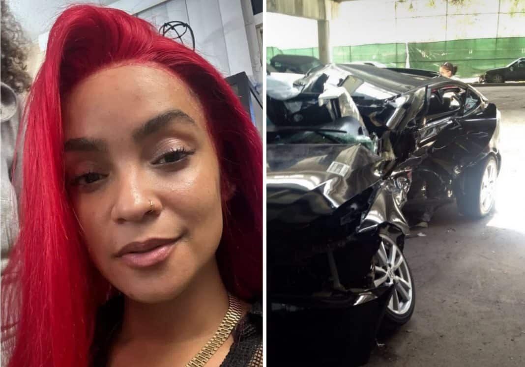 Seidy La Niña comparte fotos de cómo quedó su carro a 11 años del accidente que casi le cuesta la vida