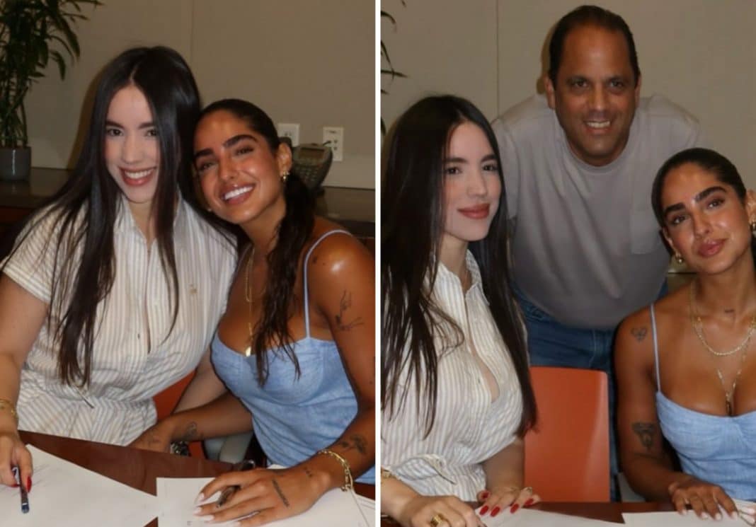 Influencer cubana Gloria Stephany firma contrato con Isabella Ladera