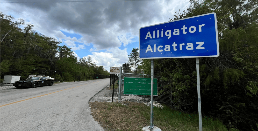 Alligator Alcatraz, on a rainy day