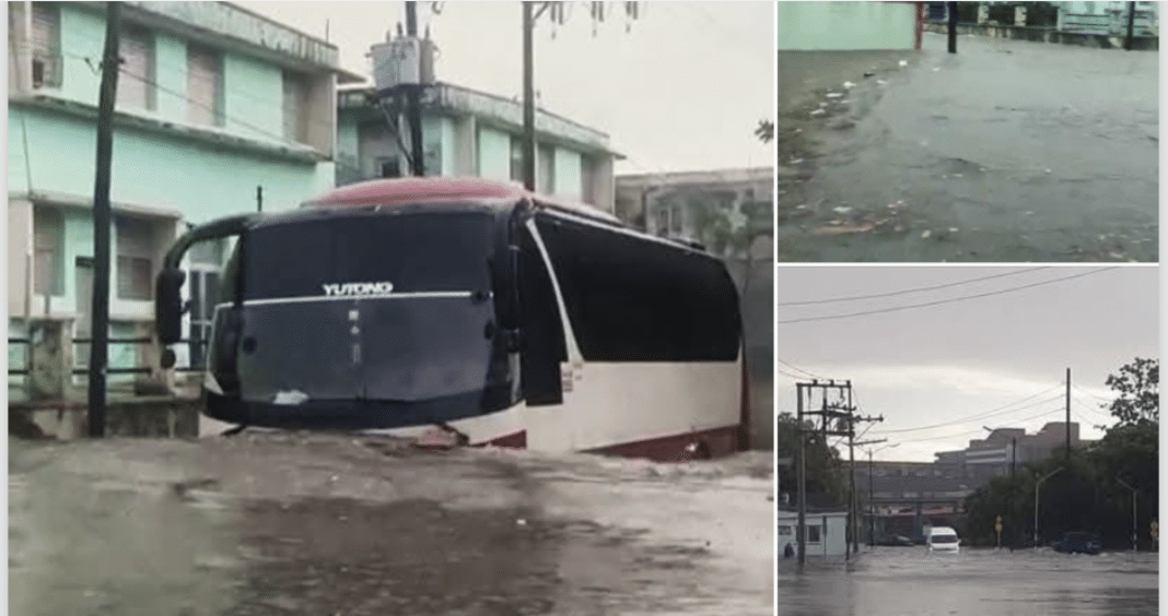 LLuvias arrastran basuras por el alcantarillado y obstruyen el drenaje. La Habana se inunda.