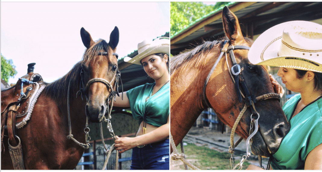 Leidy Laura Rodríguez y su yegua Carola
