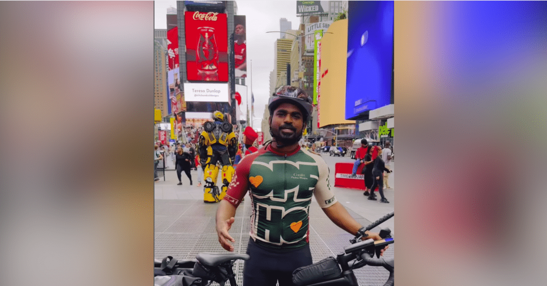 Viajó de Nueva York a Miami en bicicleta, con la ayuda de las personas en el camino