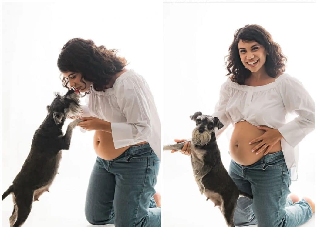 Actriz cubana Massiel Dueñas anuncia su tercer embarazo junto a su perrita, también embarazada