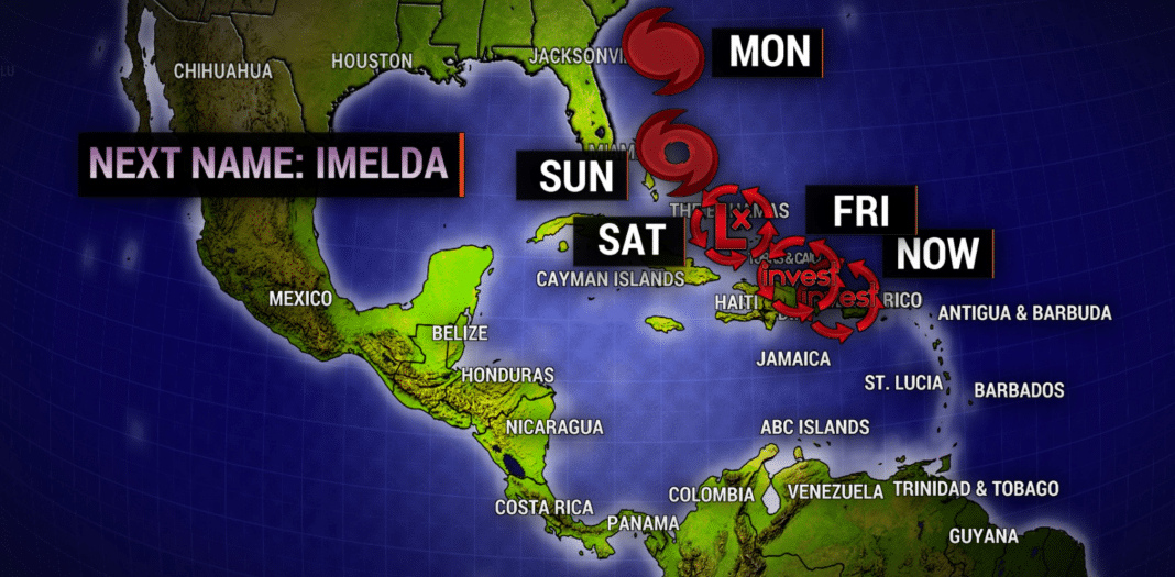 Probable formación de la tormenta tropical Imelda, justo por delante de Humberto