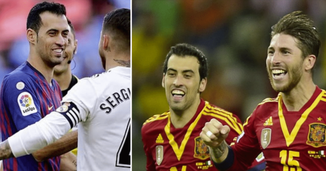 Sergio Ramos despide a su tocayo Busquets