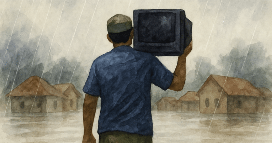 Hombre de la foto viral del huracán Melissa en Facebook