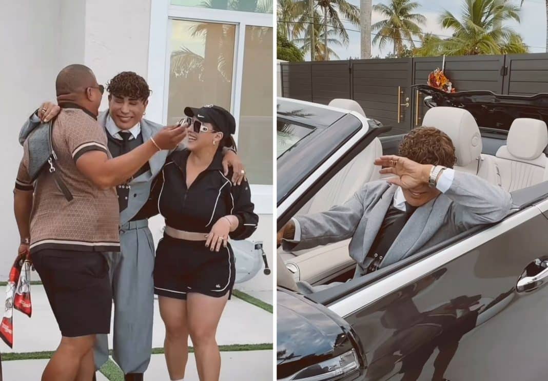 Mánager de Eduardo Antonio le regala un Mercedes-Benz descapotable: “Ha sido un año difícil, pero has trabajado mucho”