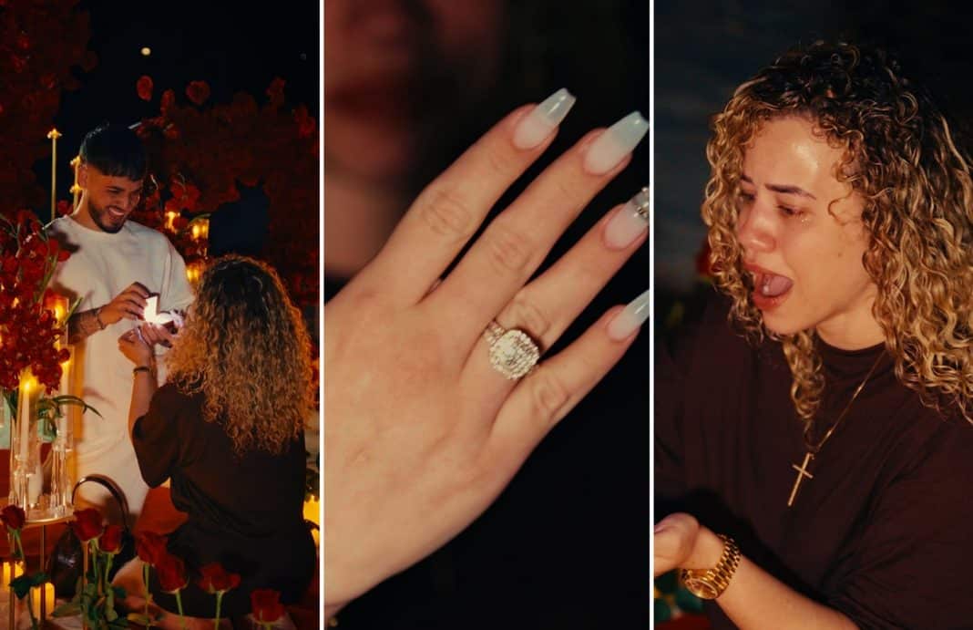 “¡Me dijo que sí!”: Alex le pide matrimonio a Flor de Cuba en impresionante propuesta frente al mar