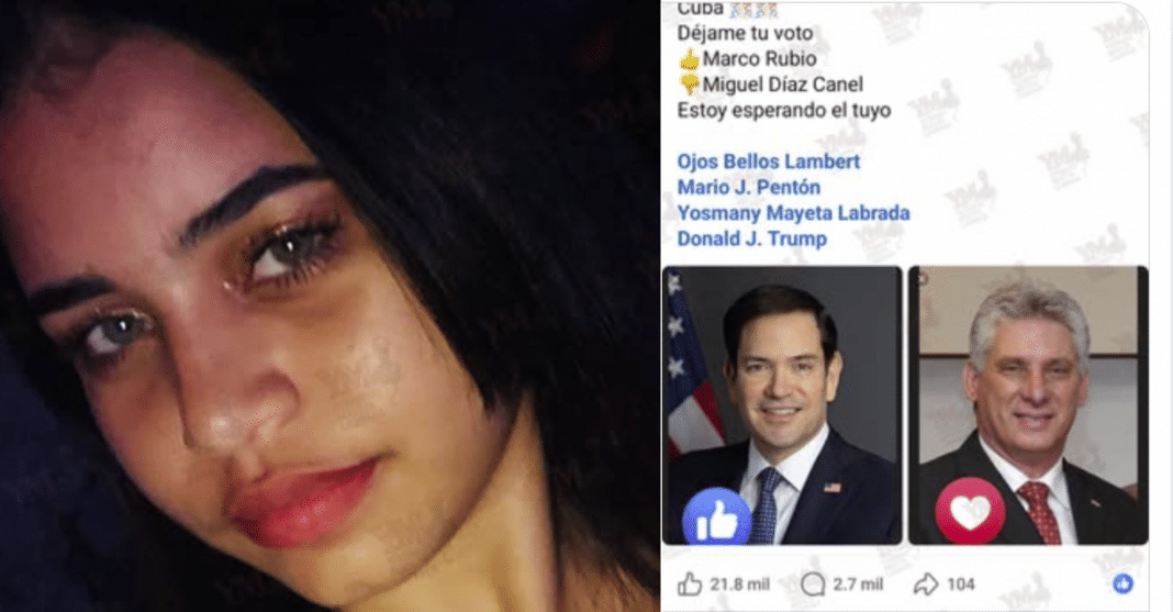 cubana es arrestada por hacer encuesta de preferencia entre Díaz-Canel y Marco Rubio.