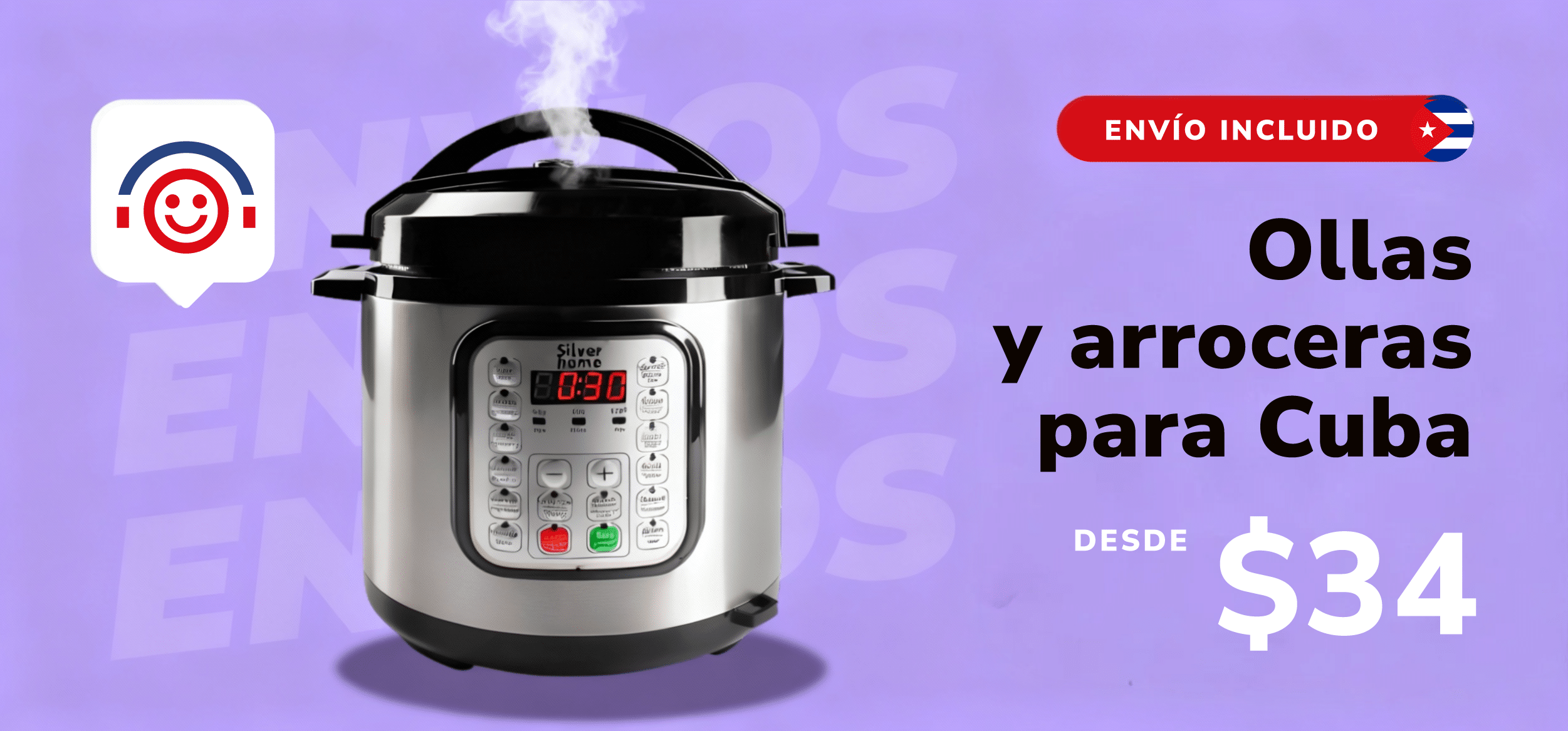 Ollas y arroceras para Cuba