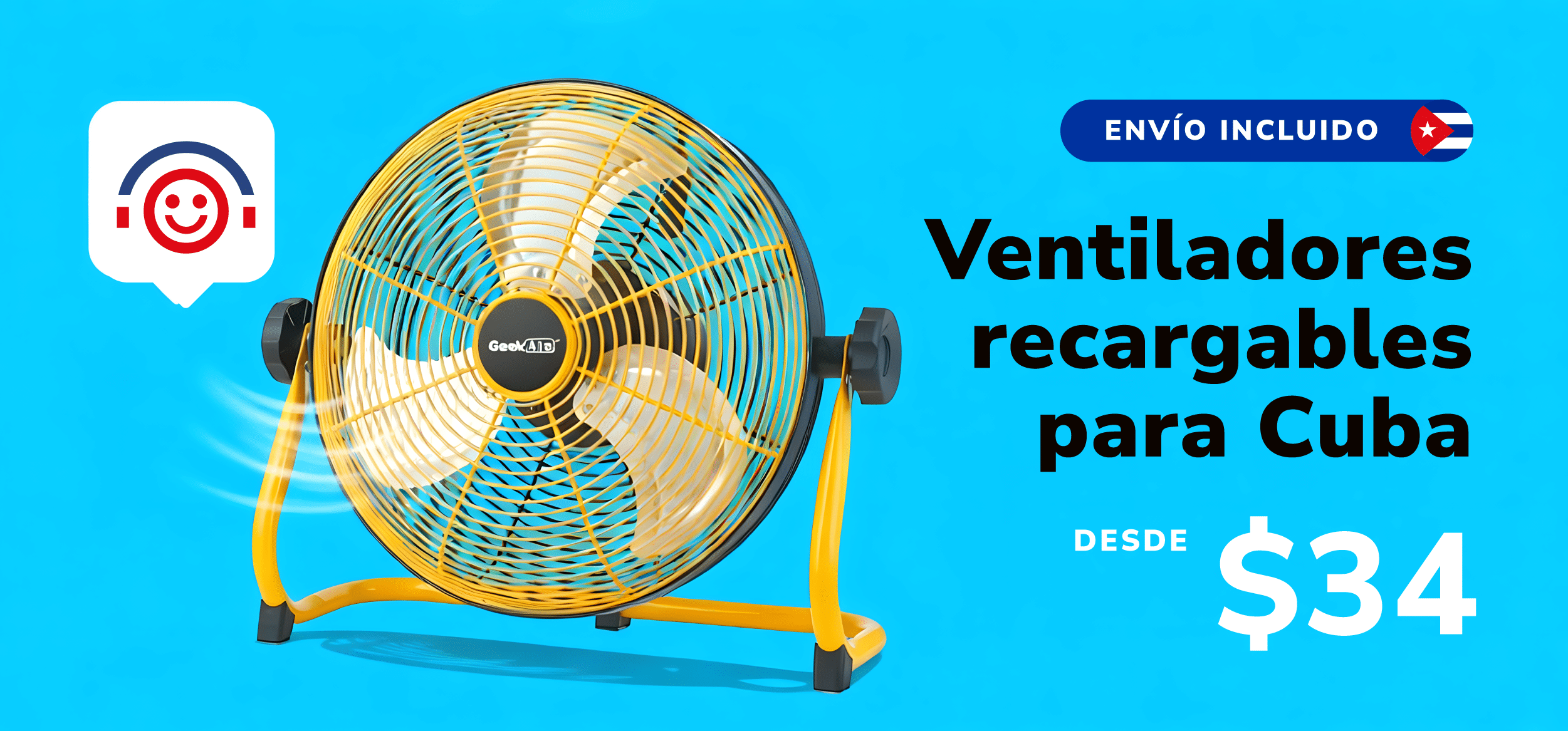 Ventiladores Recargables para Cuba