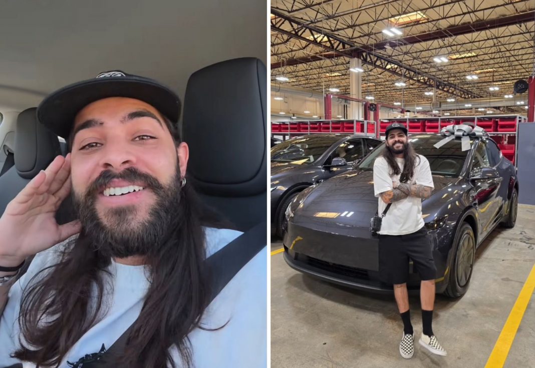 Kristoff Kriollo se compra un Tesla, su primer auto a 3 años de llegar a Miami: “Este carro es más de ustedes que mío”
