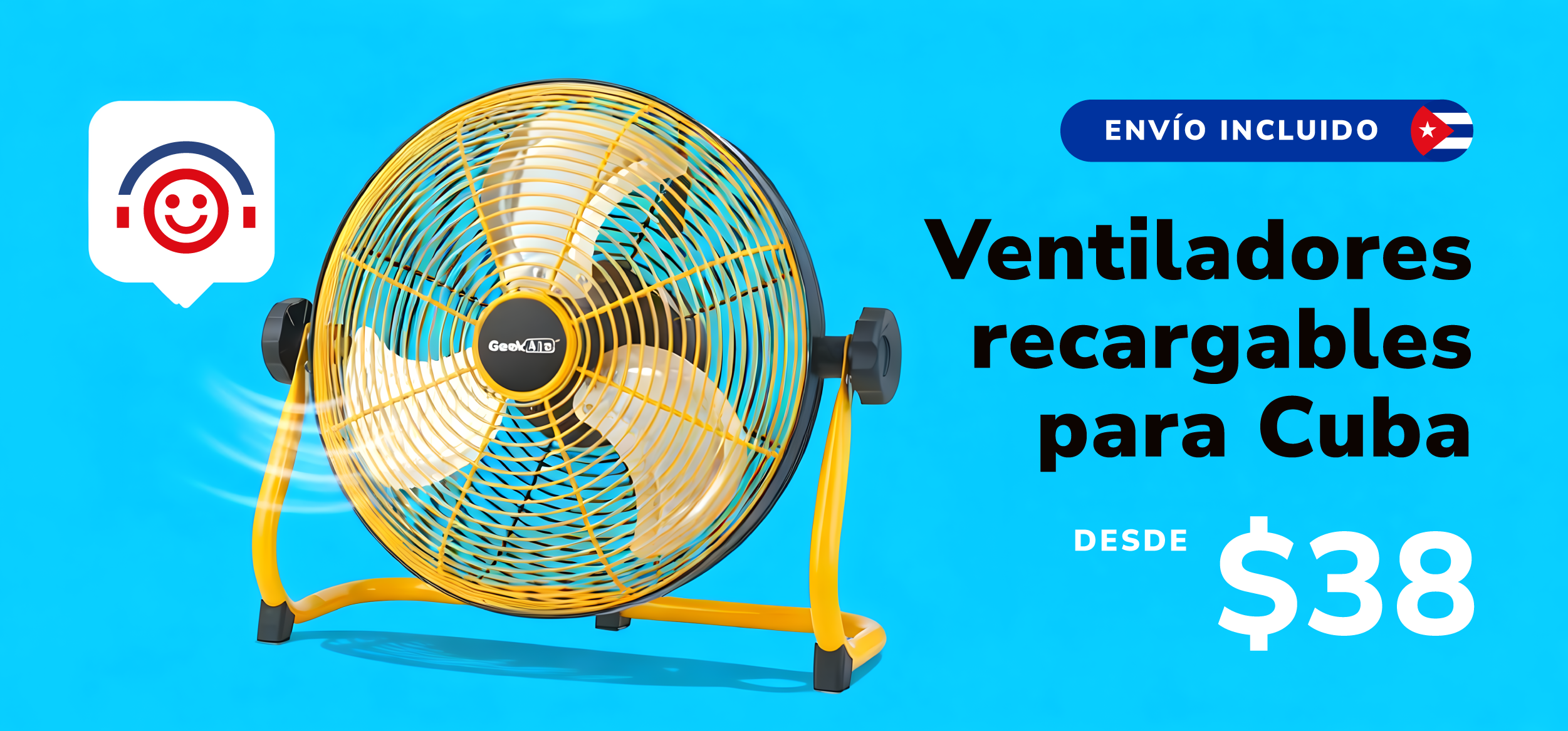 Ventiladores Recargables para Cuba