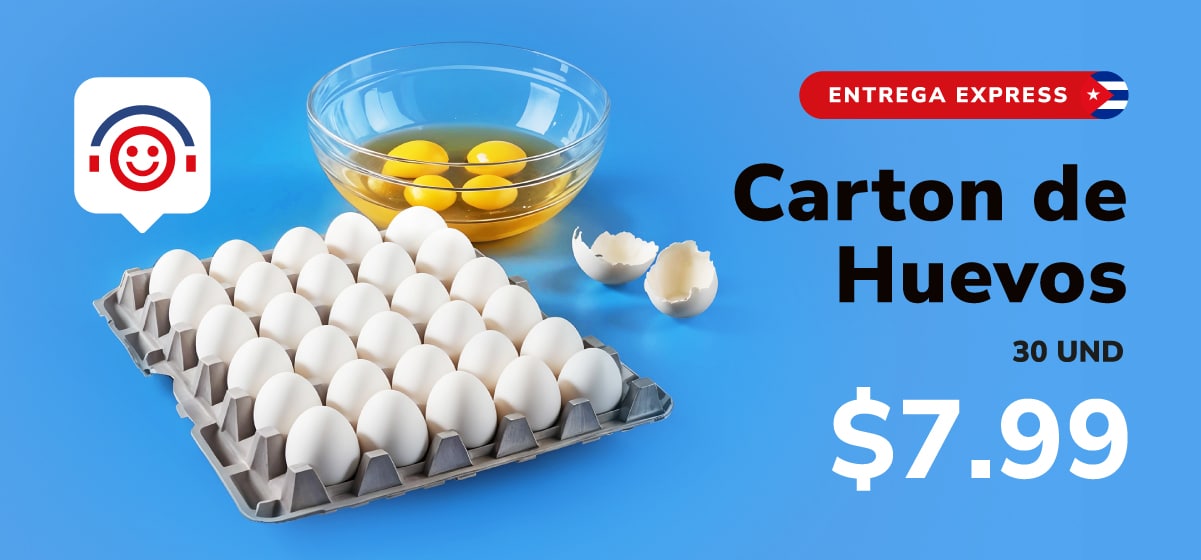 Carton de huevos 30 und para Cuba
