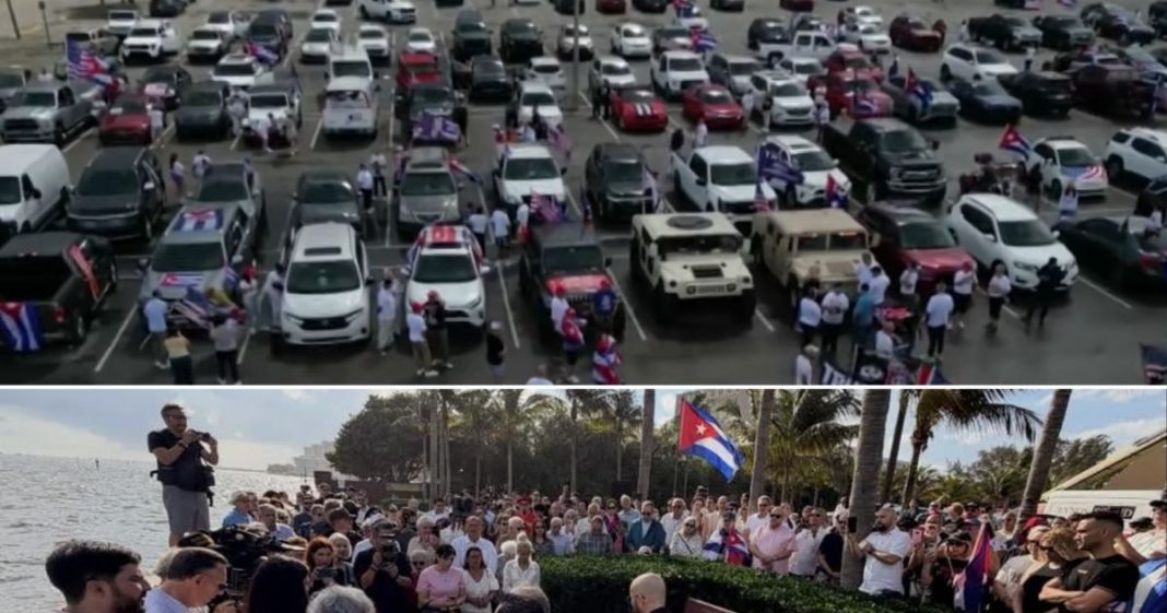 Cubanos en Miami marchan en caravana para pedir fin del régimen cubano