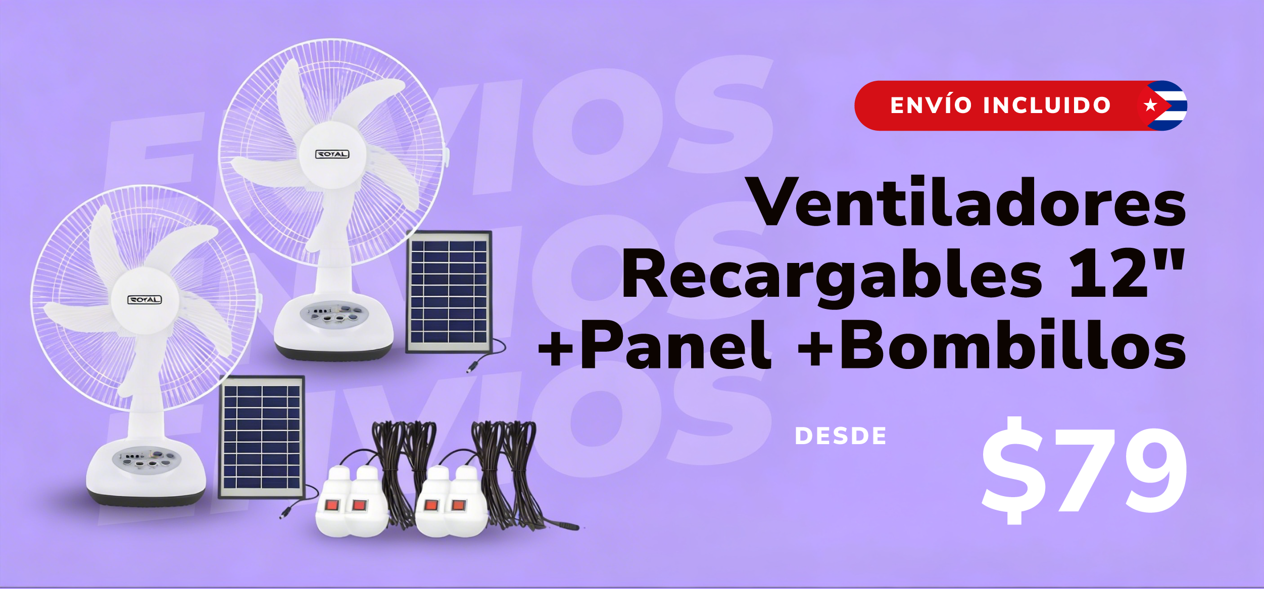 Ventiladores Recargables para Cuba