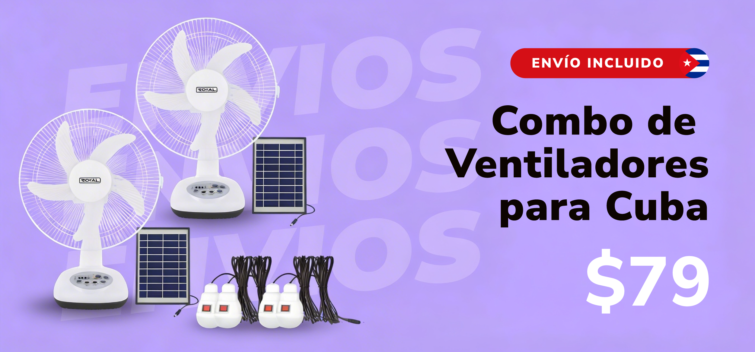 Ventiladores Recargables para Cuba