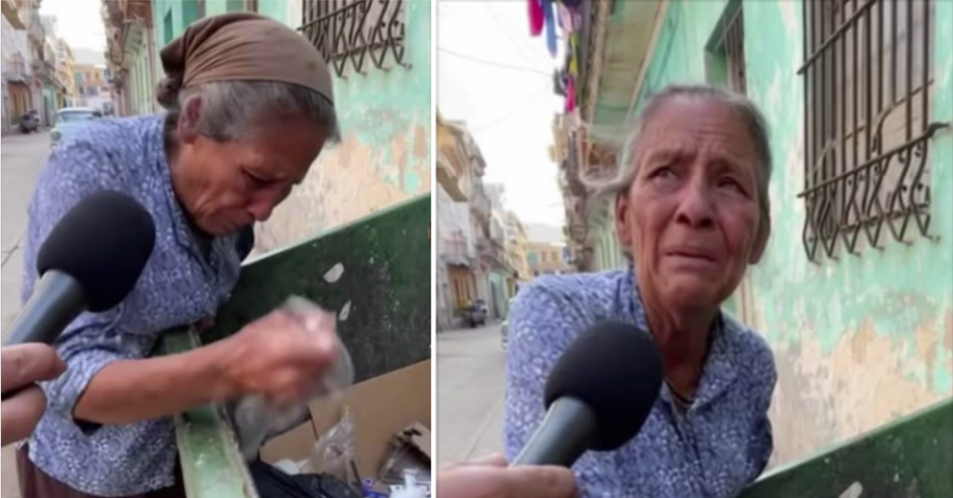 Una anciana que asegura haber sido Ingeniera Química en Cuba hurga en la basura y se vuelve viral en redes sociales