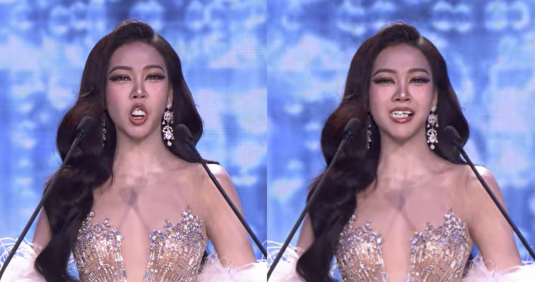 La escena duró apenas unos segundos, pero bastó para convertir a Kamolwan Chanago en uno de los nombres más comentados de Miss Grand Thailand 2026.