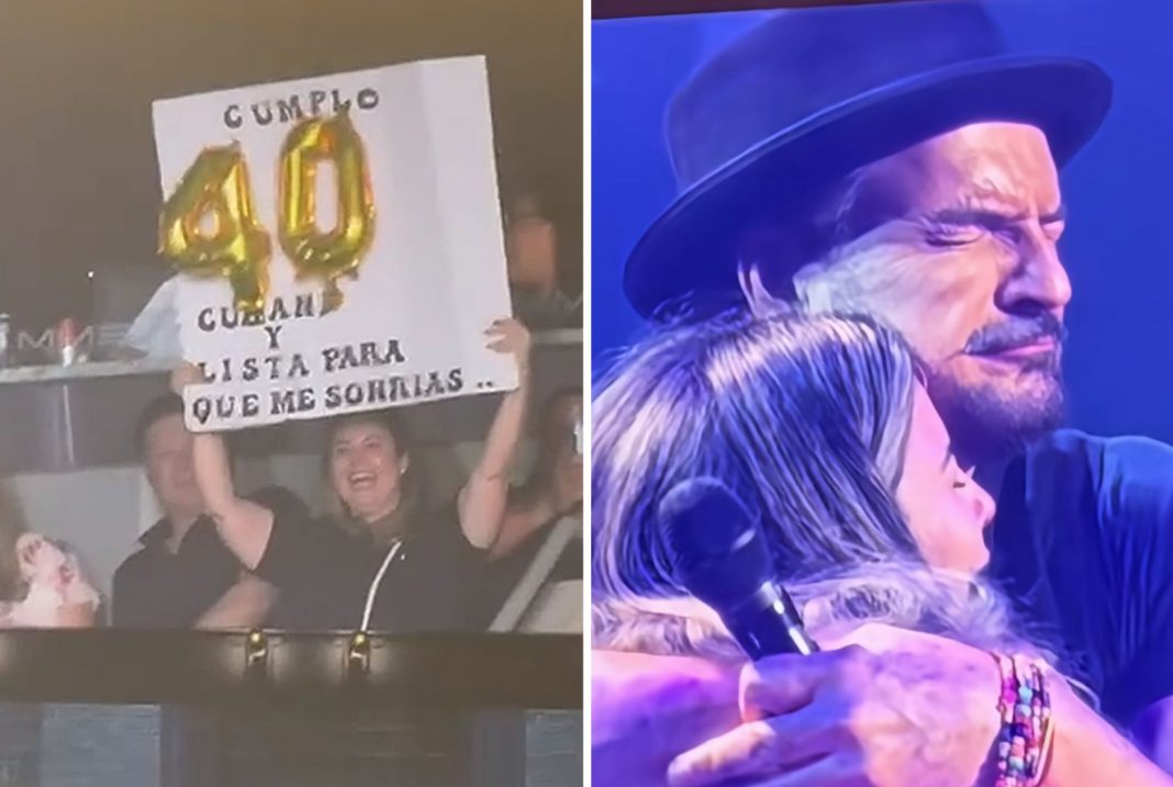 Cubana cumple 40 años y Ricardo Arjona la sube al escenario para cantarle “Señora de las cuatro décadas”