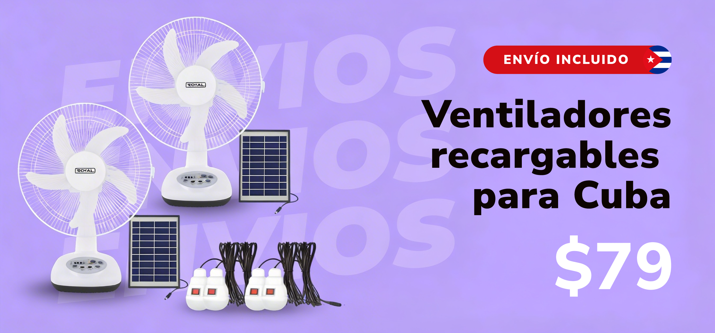 Ventiladores Recargables para Cuba