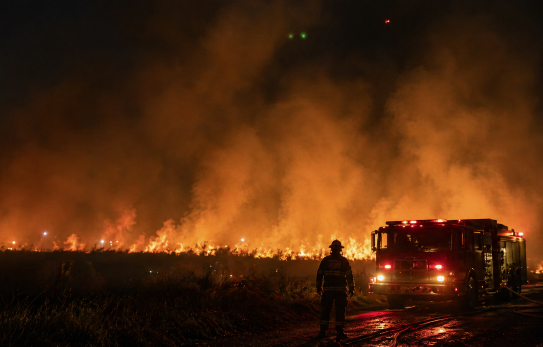 Incendio en el SW de Miami todavía está lejos de áreas residenciales.