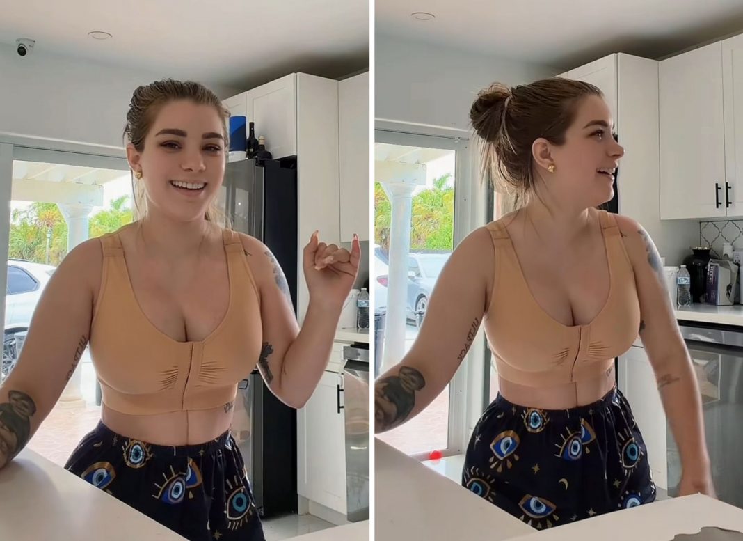 Claudia Artiles aparece sin faja y muestra un adelanto de cómo quedó tras su cirugía plástica