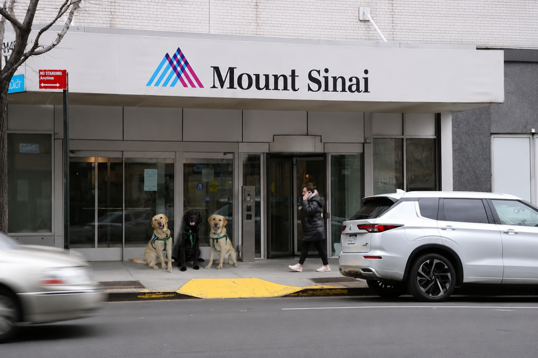 Perros de terapia Summer, Icee y Muffin trabajando a tiempo completo con niños pacientes en el Hospital Infantil Mount Sinai de Nueva York