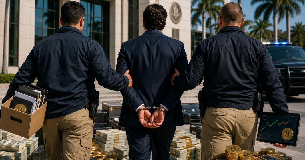 Christopher Delgado, CEO de Goliath Ventures, arrestado en Florida por esquema Ponzi de criptomonedas de $328 millones en 2026