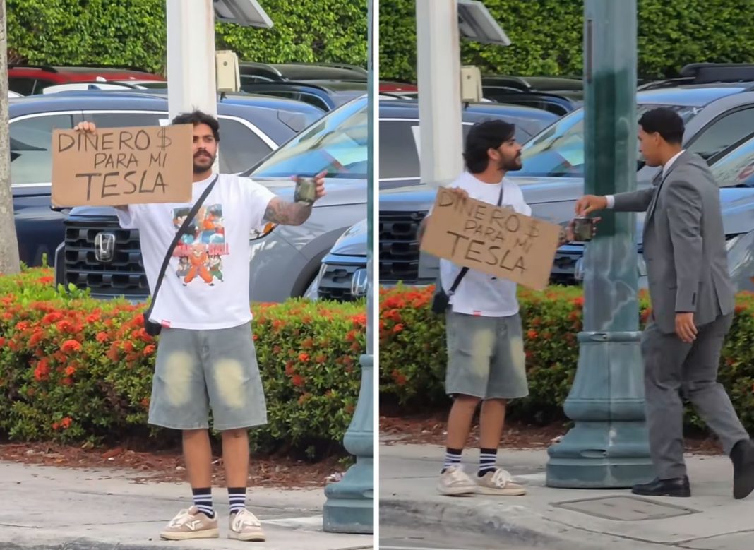 Kristoff Kriollo sale a “pedir dinero” a las calles de Miami para salvar su Tesla