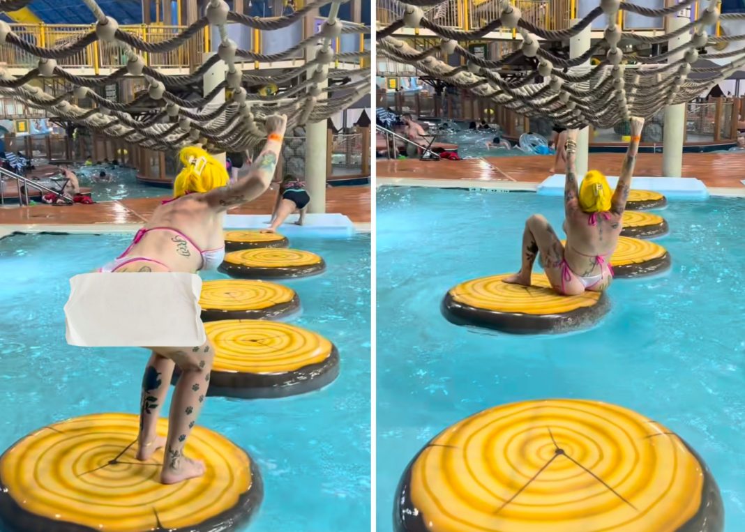 La Diosa recibe críticas por bañarse en bikini en una piscina para niños