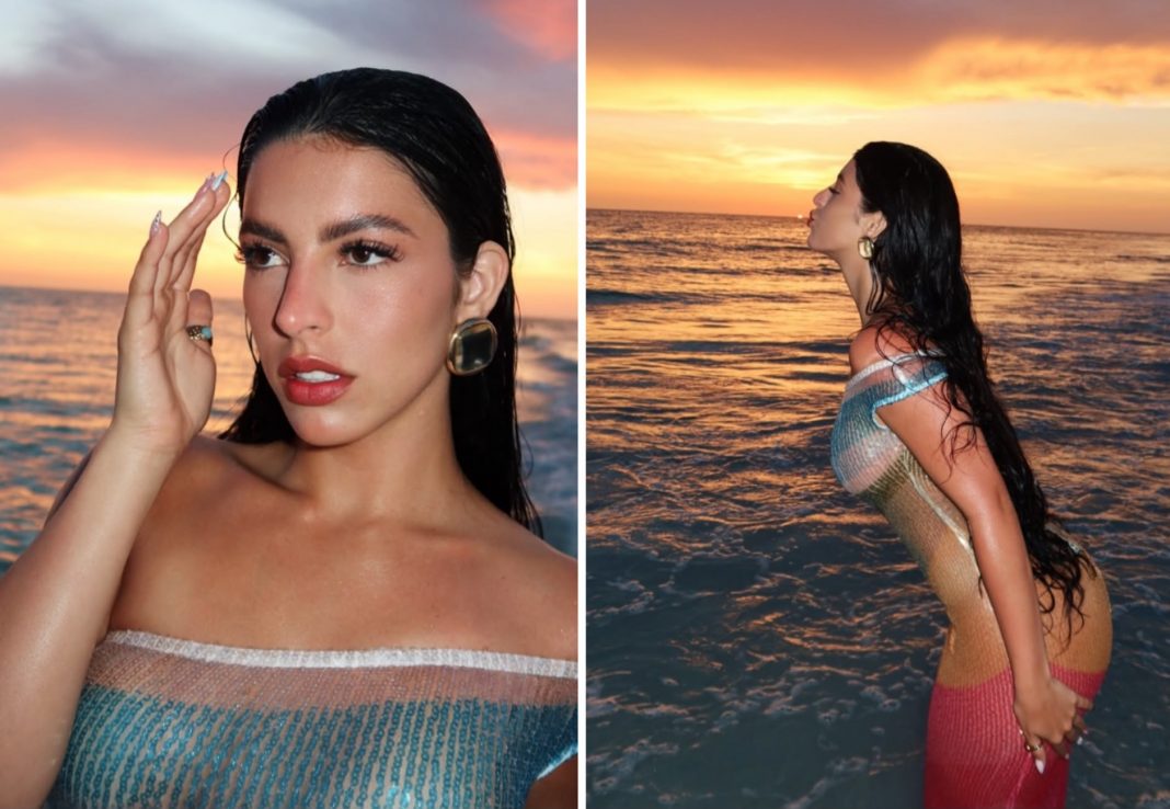 Llaman “diosa” a Rachel Arderi por atrevido vestido de transparencias: “Te pasaste y lo sabes”