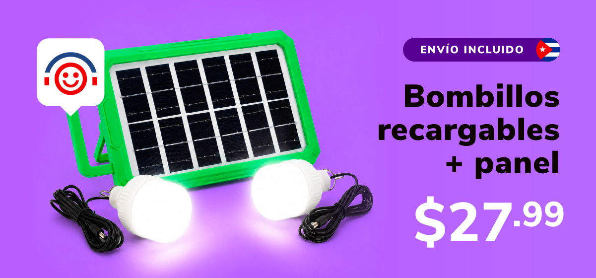 Bombillos recargables para Cuba + panel solar