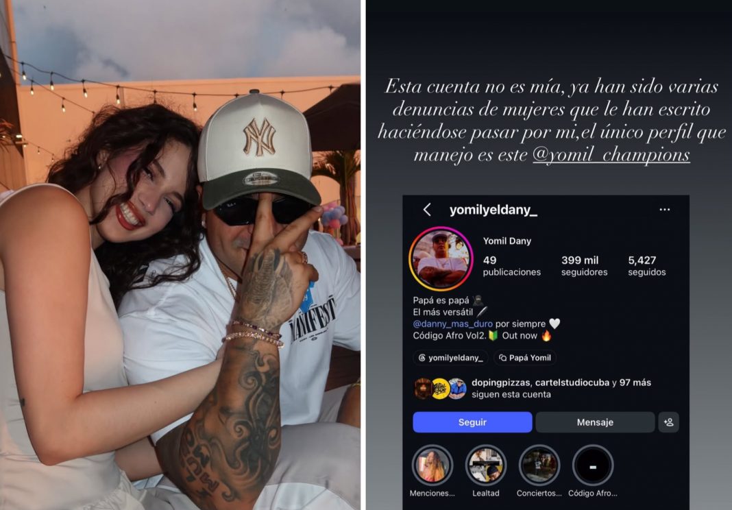 Una cuenta de Instagram se hace pasar por Yomil para enviarle mensajes a mujeres