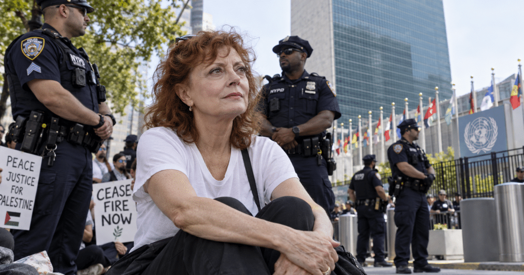 Susan Sarandon en una sentada en Nueva York