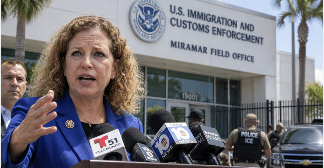 La congresista demócrata Debbie Wasserman Schultz realizó el miércoles 30 de septiembre una segunda inspección sin previo aviso al centro de Operaciones de Control y Remoción de ICE en Miramar, en el condado Broward, y calificó de 