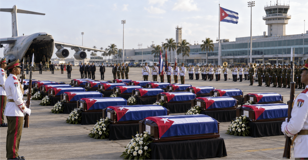 Féretros de los 32 cubanos muertos en Venezuela en La Habana; un militar cubano sobreviviente de Venezuela habló de bajas