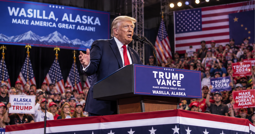 Trump y Vance van a Alaska a un mitín
